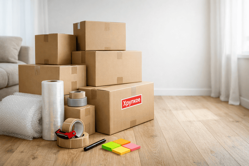 Упаковка вещей перед переездом